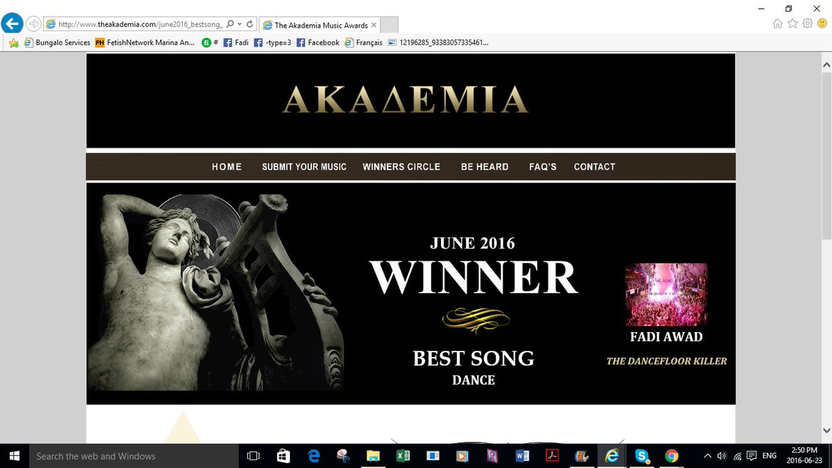 ArtistFadiAwad's tweet photo. Glad to win The Best Dance Song in The Akademia Music Awards: https://t.co/3r771EbrFo https://t.co/FGEL6ueUWr