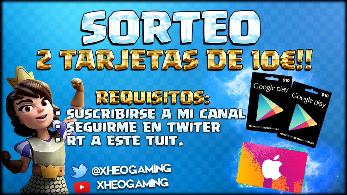 XheoGaming's tweet photo. ¡¡¡SORTEO DE 2 TARJETAS DE 10 EUROS!!! https://t.co/kxodPRxOj2
