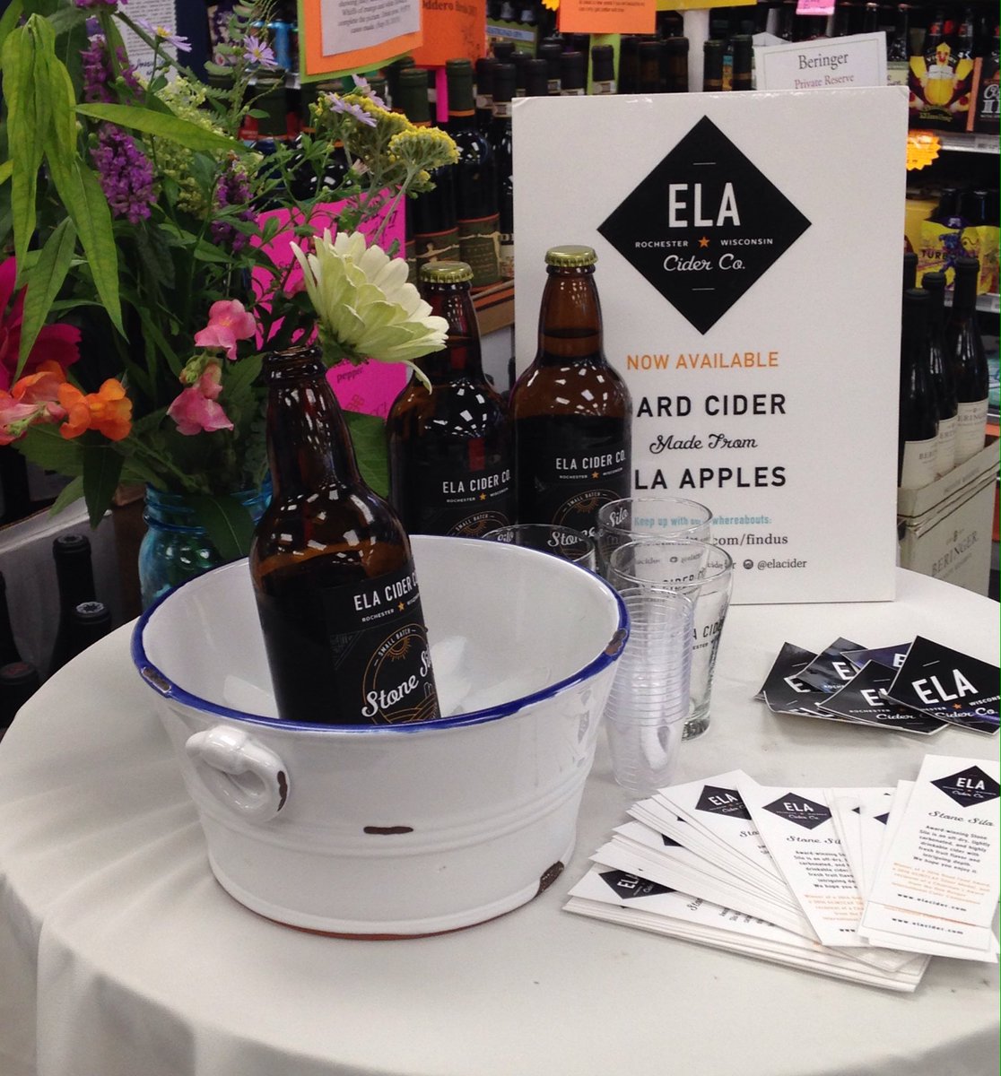 elacider's tweet photo. See you today @rayswine! We will be here until 4:00 sampling Stone Silo. #drinklocal https://t.co/DmmJJboimZ