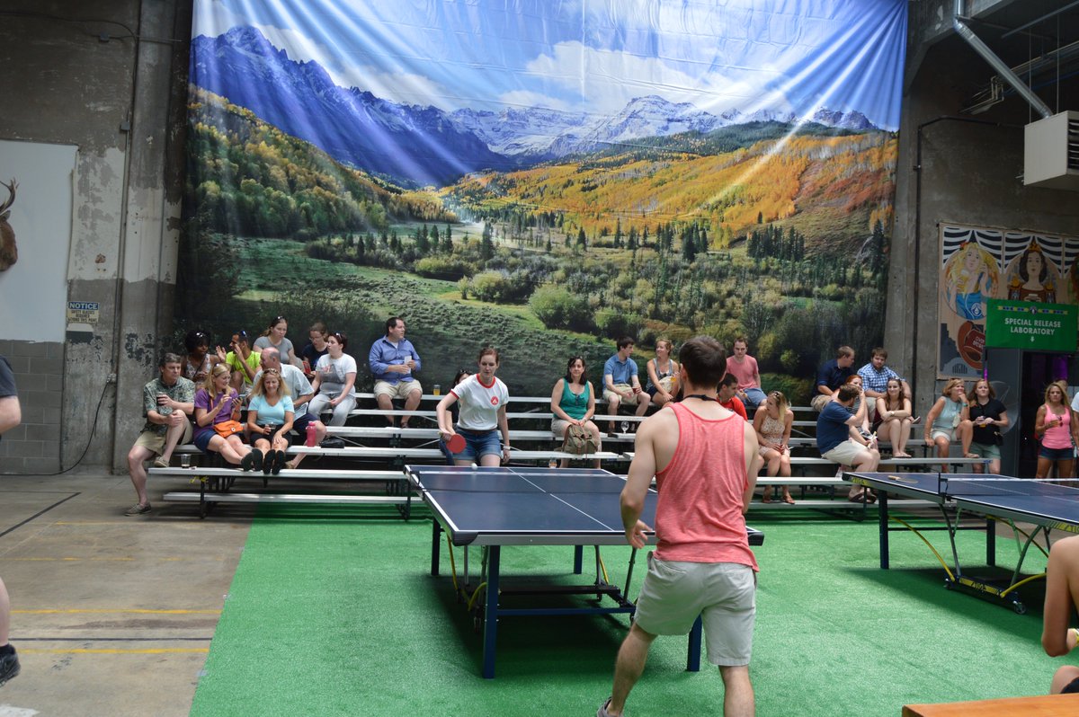 TasteofOTR's tweet photo. Ping Pong for a Cause! Proceeds benefit homeless adults with mental illness @TenderMerciesOH #threeyearsofthirst https://t.co/mlDAgikY3z