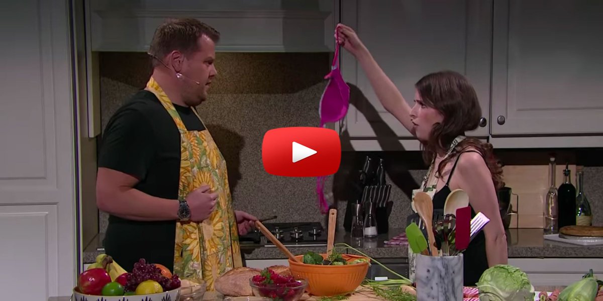 ELLEmagazine's tweet photo. Anna Kendrick and James Corden speed-singing all the stages of a relationship is HILARIOUS https://t.co/CuF2V8QTjn https://t.co/H9mfDd2PwP
