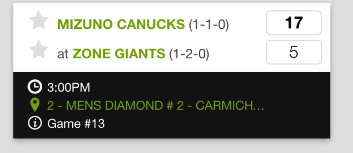 nshootout's tweet photo. Men's division final. Canucks advance knocking out the Giants @spnslopitch https://t.co/7HMo7MinYX