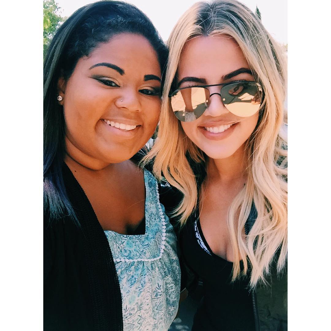 Khloe Kardashian Poses With Fans At Celebrity Hair Stylist Jen