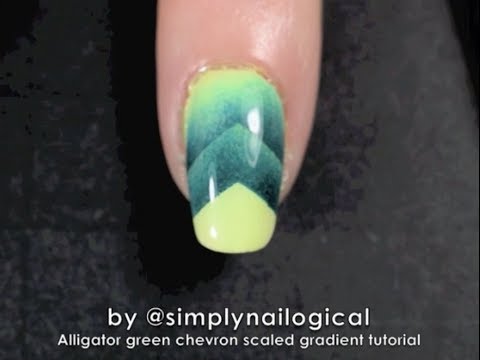 maitesla's tweet image. Alligator green single chevron scaled gradient: nailtech6.com/alligator-gree… #nailart