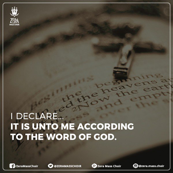ZERAMASSCHOIR's tweet photo. Confess, believe and say amen! #ZeraDailyConfessions https://t.co/JBOy5kFj3d