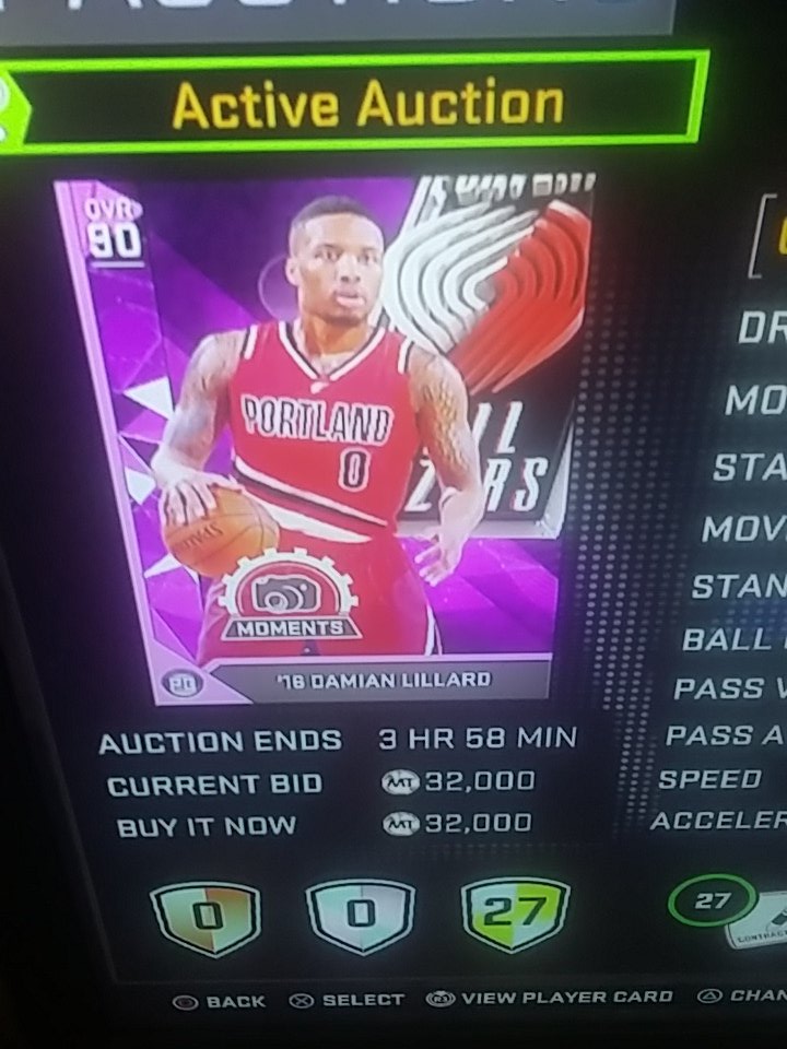 TannerJanotta's tweet photo. @2kAuctions @2KRTHub Go cop this lillard with all gold badges for only 32k, best deal. https://t.co/LIEz5m2197