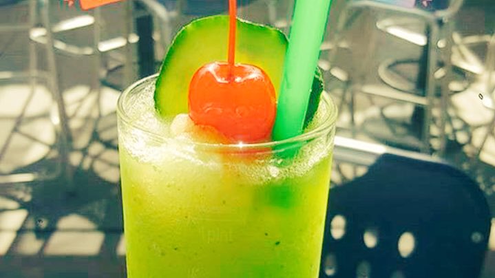 Cucumber Melon Margarita - @ElTesoroTequila w/muddled cucumbers, lime juice, agave &amp; Midori