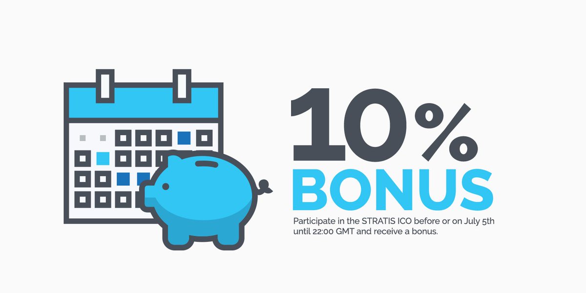 #Stratis ICO now live with 10% Bonus till 5th July stratisplatform.com  #bitcoin #Fullnode #Stratup #Blockchain