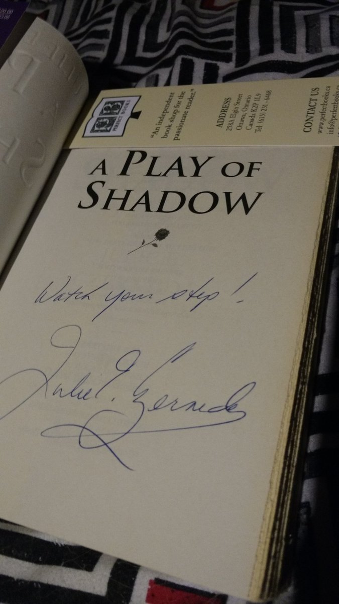 Truthless_Jere's tweet photo. Picked up a copy of A Play of Shadow and was thrilled to find it had been signed @julieczerneda https://t.co/LnfAIxiO5e