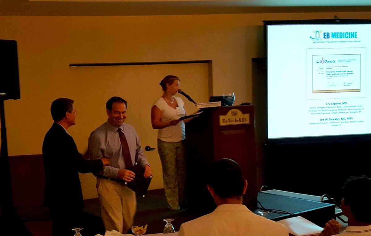 EBmedicine's tweet photo. Congrats Drs Legome&Shockley for 1st place-Emergency Trauma Care @sipaonline @CarePointHealth @kingsofcounty #CDM16 https://t.co/8q6hlG5rIL