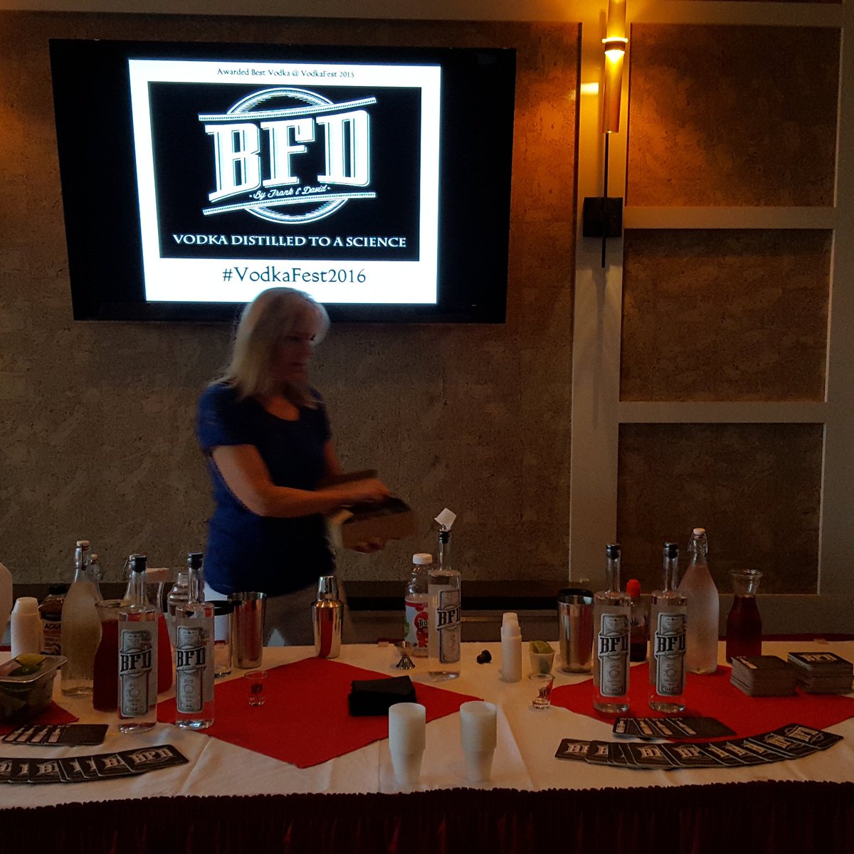 Getting ready for Zed's Vodka Fest.  Great time, lots of vodka, great food, live band and beautiful people.