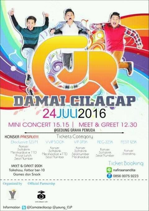 DenaAlif's tweet photo. Wilayah sekitar Cilacap yok merapat tgl 24 juli 2016, dan jangan lupa ikutin kuis di @young_CLP 
#CJRDamaiCilacap https://t.co/rY0jTC96QI