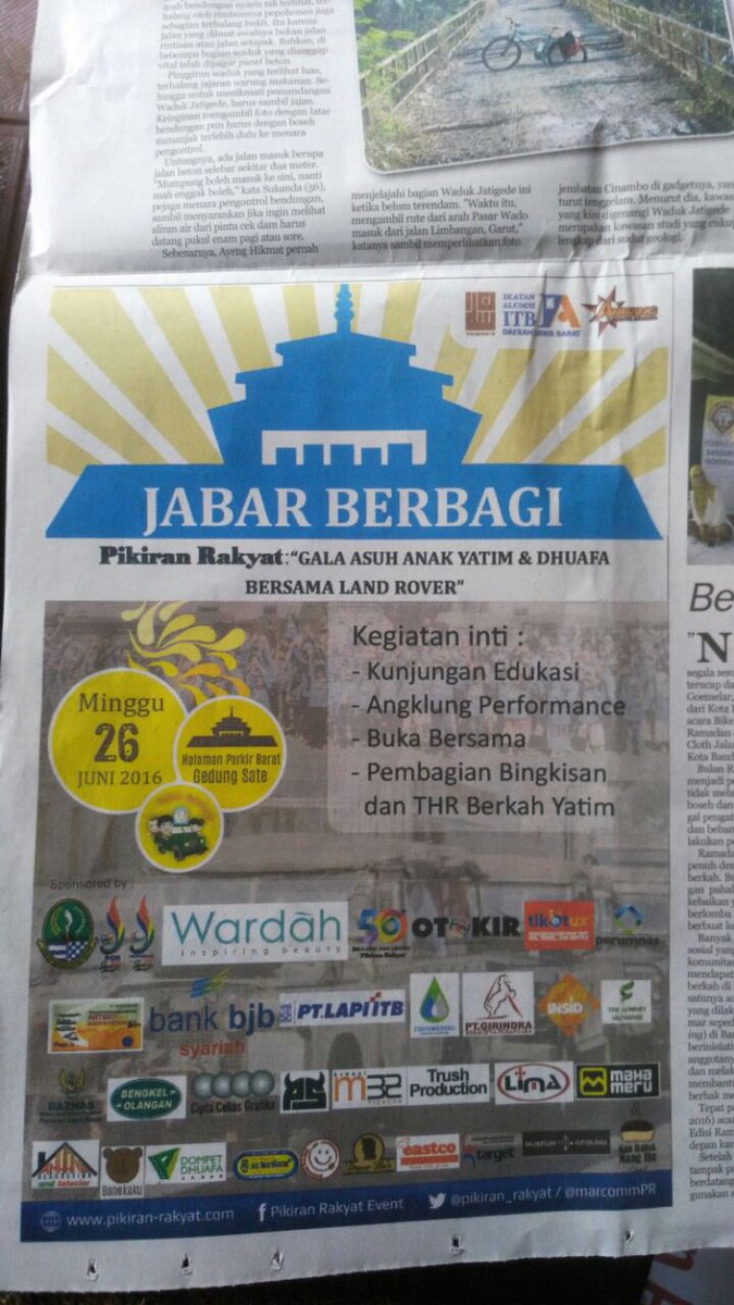 Jabar Berbagi <a href="/pikiran_rakyat/">Pikiran Rakyat</a> <a href="/Dompet_Dhuafa/">adamahna mitra karya</a> <a href="/wardahbeauty/">Wardah Beauty Official</a> <a href="/bankbjbsyariah/">bank bjb syariah</a> <a href="/se_bdg/">se_bdg</a> <a href="/infobdg/">BANDUNG ᮘᮔ᮪ᮓᮥᮀ</a> <a href="/pesona_jabar/">Pesona Jawa Barat</a>