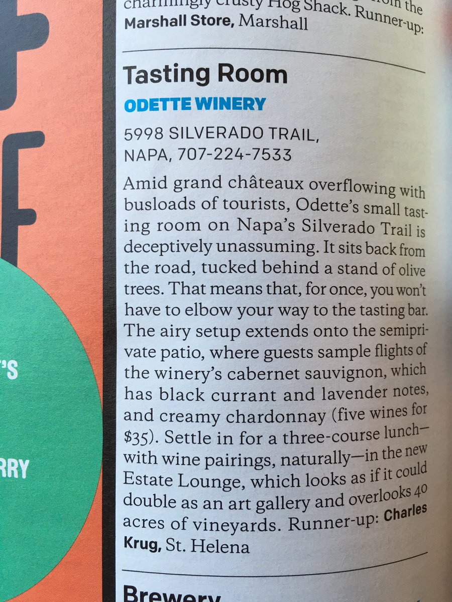 SundayStateMind's tweet image. Congratulations @OdetteEstate for making San Francisco magazines Best of 2016!! We happen to agree :)