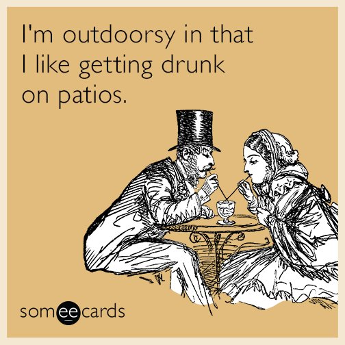 RealDavidAGill's tweet photo. Canoe Trip today....turns out that I was right - I am outdoorsy if it means getting drunk at bars with patios! https://t.co/w9iRXF6rFk
