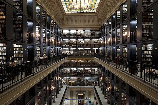 National Library of Brazil, Rio de Janeiro. Largest in Latin America and 7th in the world. 6 floors, 9 million items