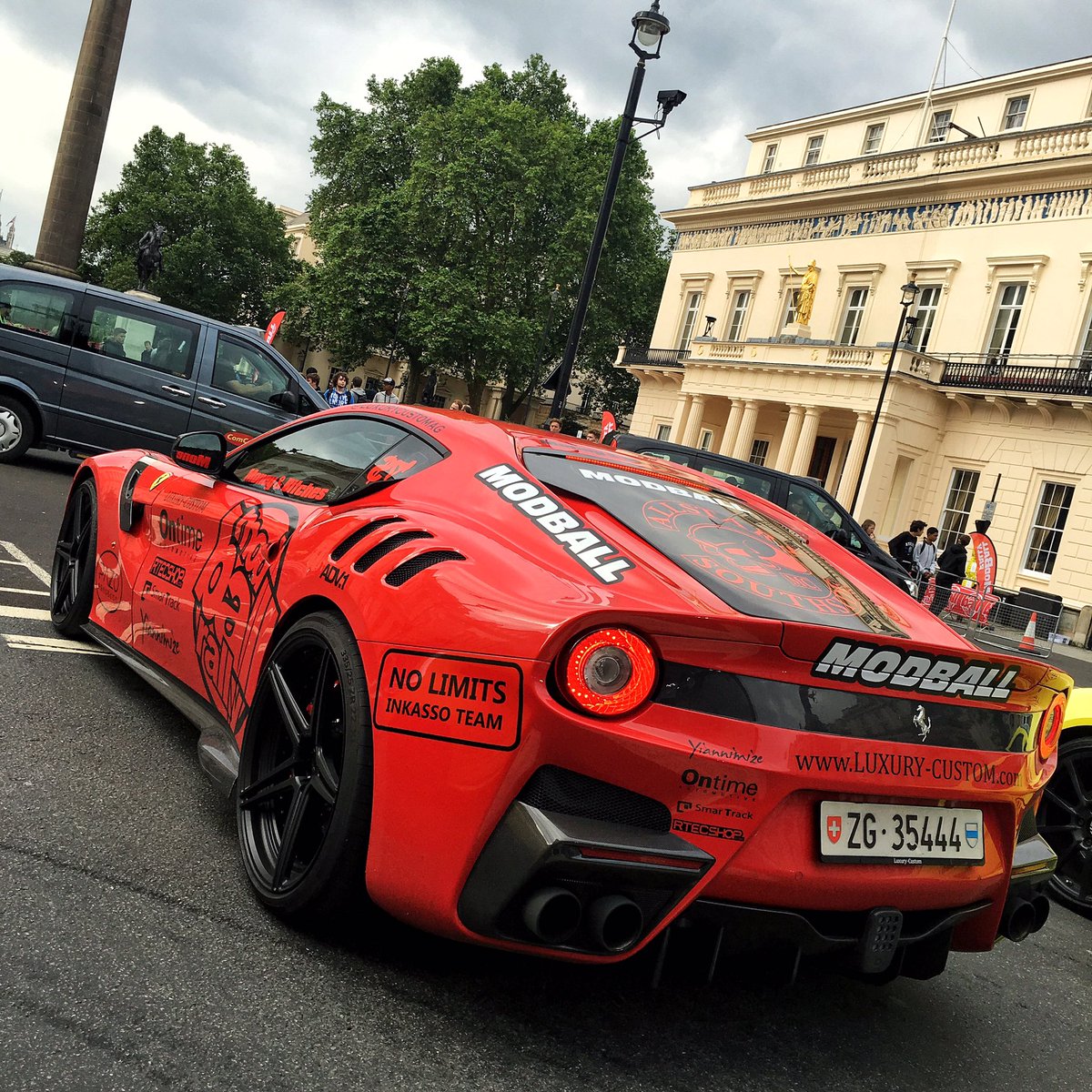 WallacePJW's tweet photo. Ferrari F12 TDF arriving🙌🏼🚗💨🎥 Cannnot wait to film this off the start line! @ModballRally https://t.co/kQ79VLYJXC