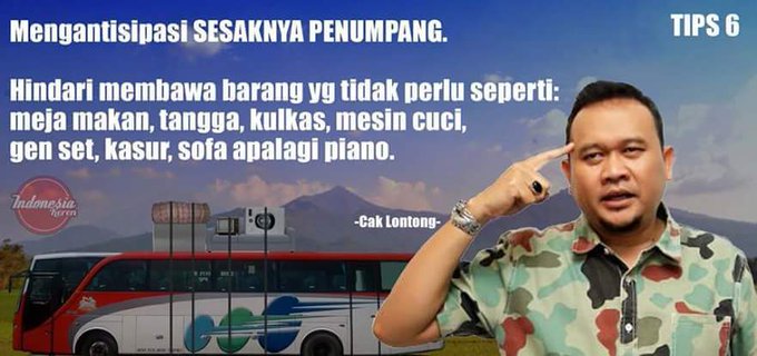 tips mudik Cak Lontong