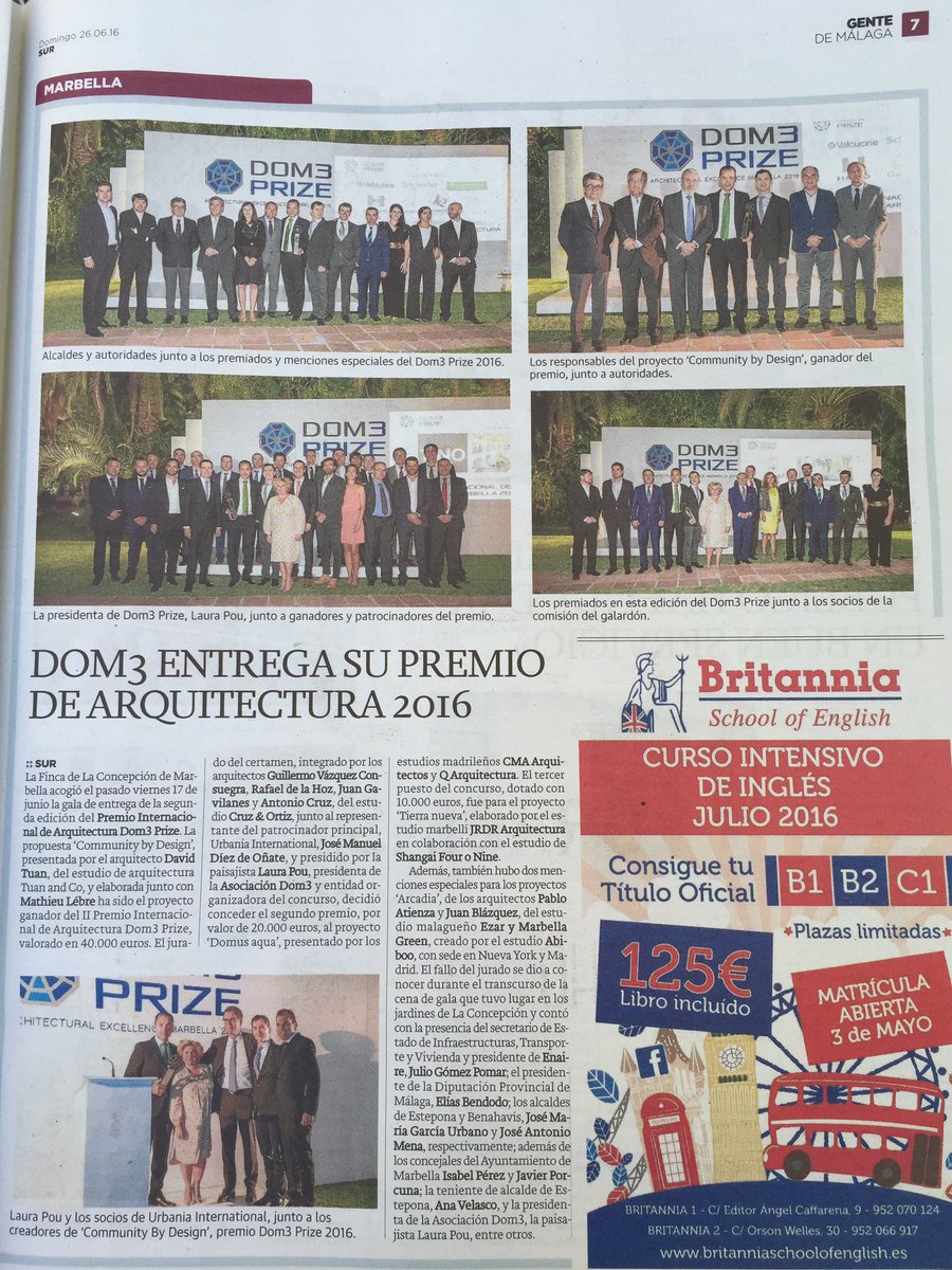 DOM3_'s tweet photo. La crónica de la entrega de premios #DOM3PRIZE 2016 hoy en el Suplemento Gente de Málaga @DiarioSUR https://t.co/odlWfS5zJc