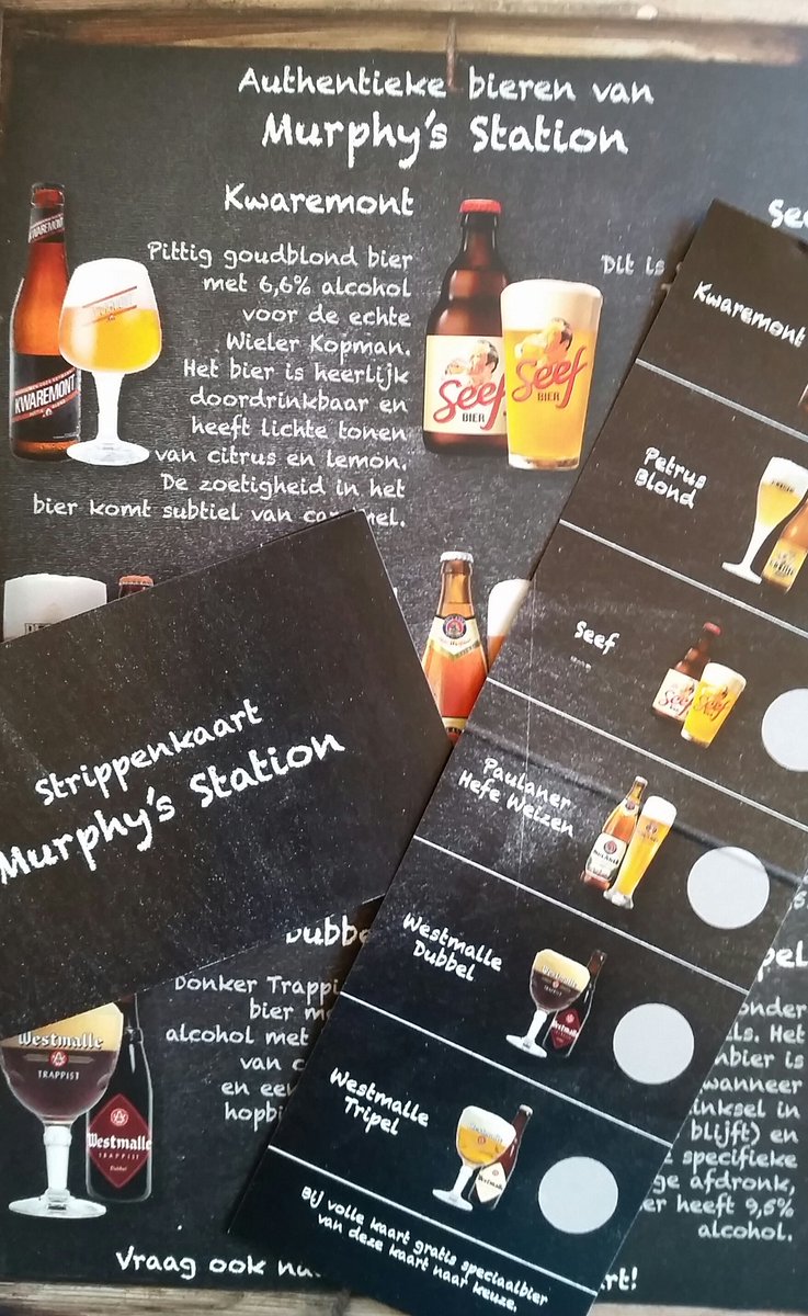 murphysstation's tweet image. NIEUW!Kaart vol? Tegen inlevering van je volle kaart kan je een keuze maken van  1 gratis bier van de strippenkaart.