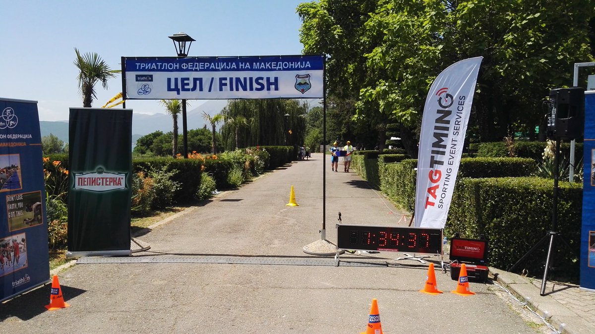 Finish line at Macedonian National Championship in #Triathlon #Otesevo #TimingServices #Macedonia #Swim #Bike #Run
