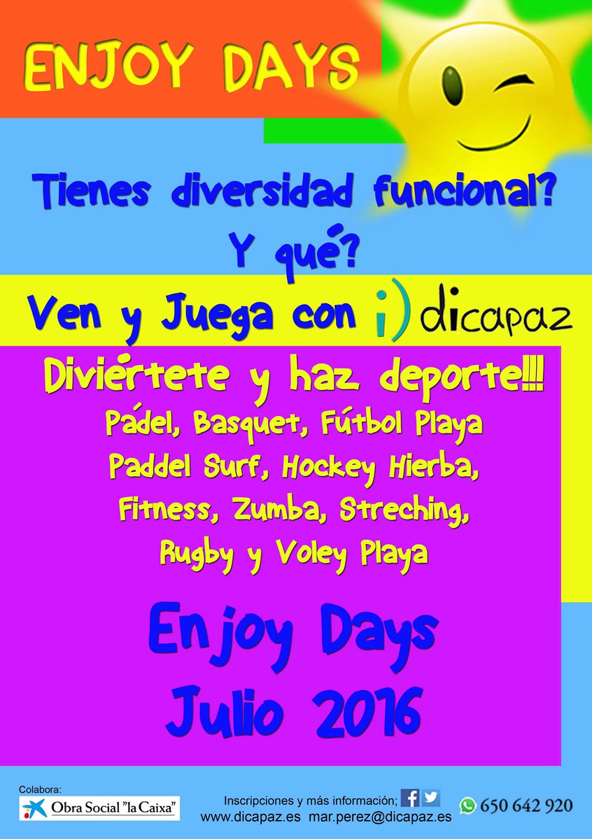 Di_Capaz's tweet photo. Listo para #EnjoyDays ? @crecenpositivo @adistotorrent @CEE_Torrepinos @NouHorta @yosoynoticiaADV @FundlaCaixa https://t.co/6rVfDMDbgd
