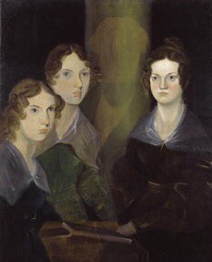 Restored painting of Bronte sisters by their brother #PatrickBronte Born #OTD 26 June 1817. His part was removed.