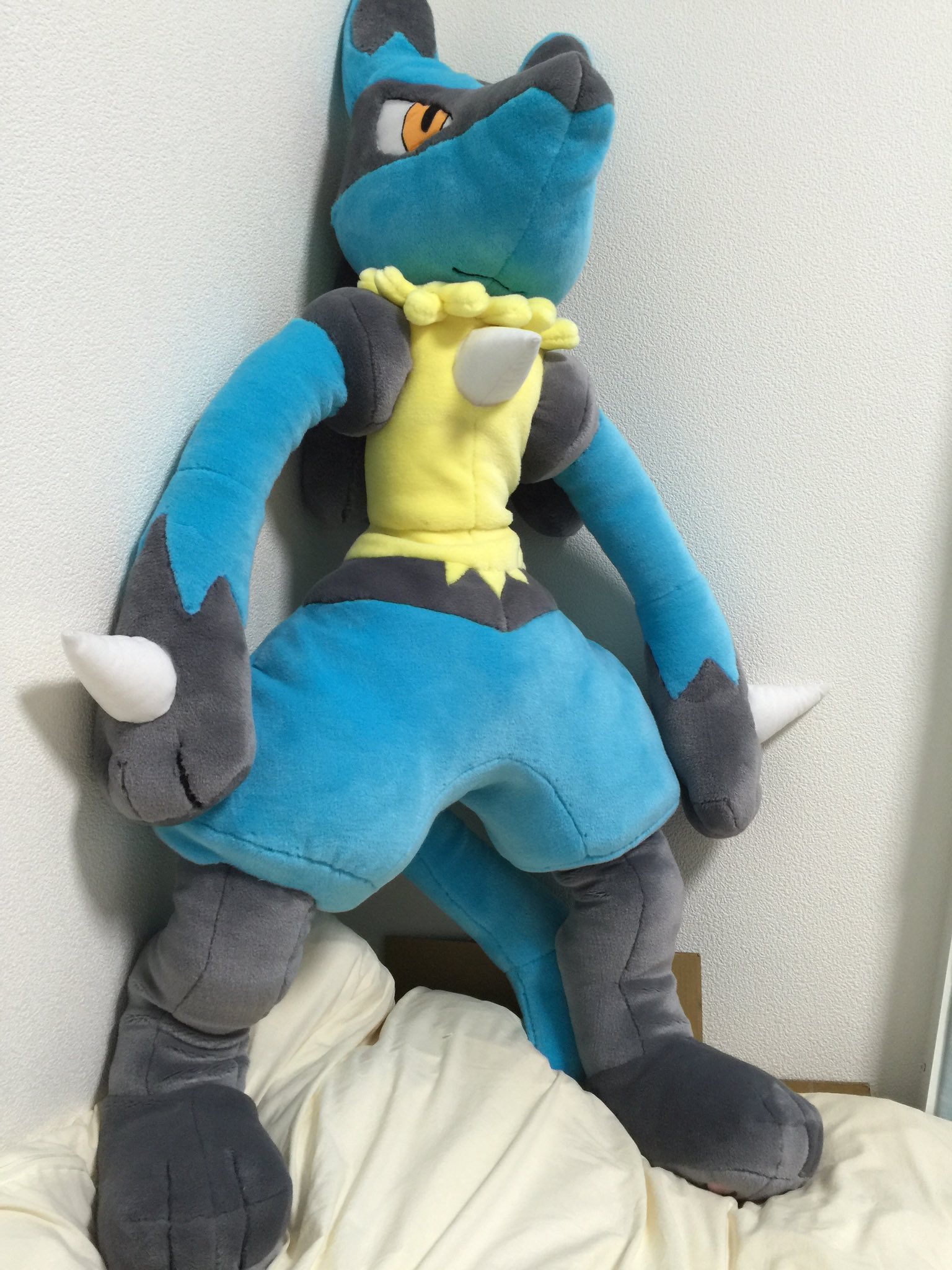 いつき ほぼ等身大ルカリオぬいぐるみ作ってみた 約140cm