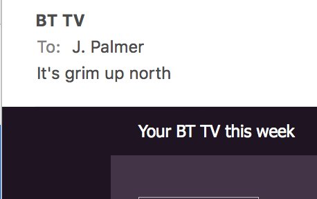 Thks #bt for reinforcing the North/South divide &amp; negative stereotypes!
Blue sky, beautiful Fells &amp; TVs off #Keswick