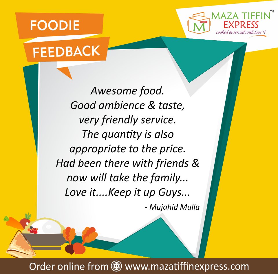 MazaTiffinExp's tweet photo. We put our heart &amp; soul into making #delicious #food for you &amp; knowing that you love it makes our heart sing. #pune https://t.co/U3DcEjJNGa