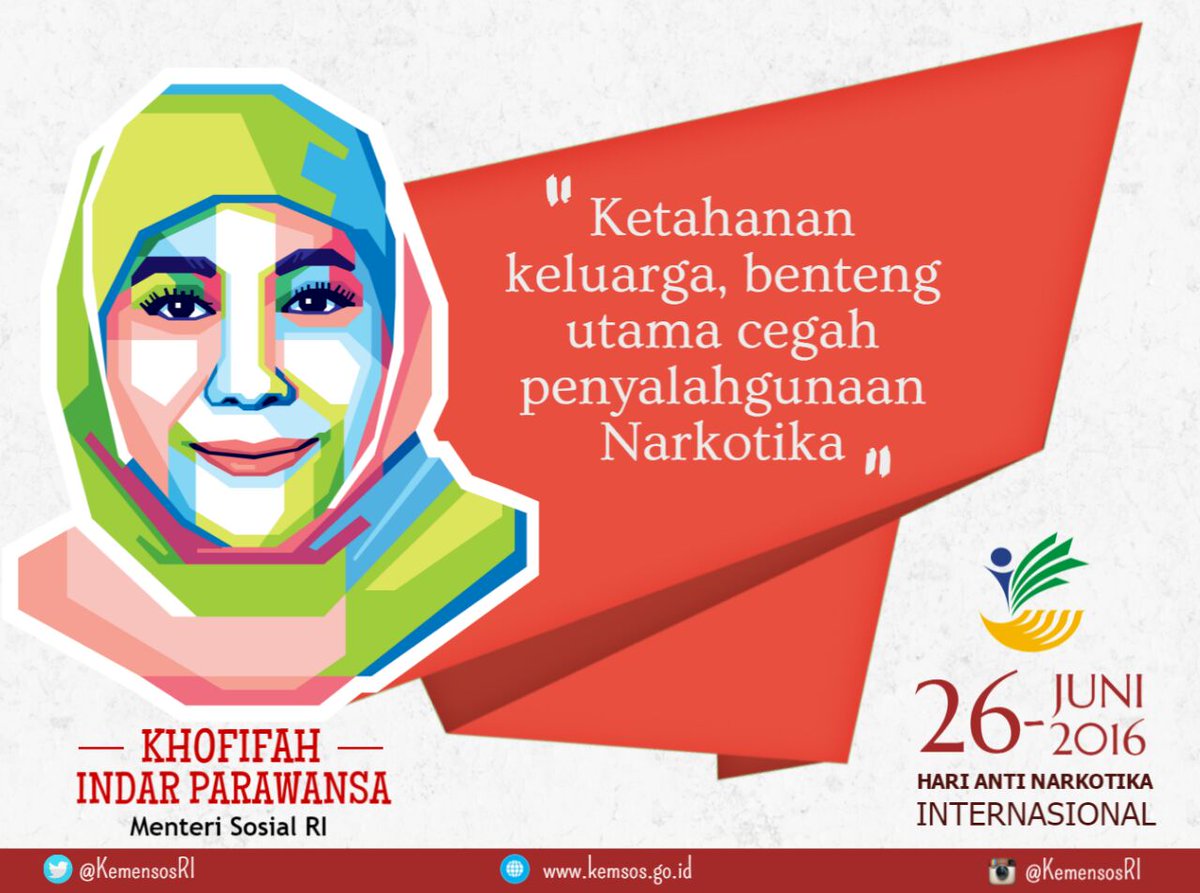 KemensosRI's tweet photo. Peran keluarga sgt pnting dlm upaya mmbendung kejahatan &amp; pnyalahgunaan narkoba yg mnyerang sgala lini #AntiNarkoba https://t.co/XiG4BjiinU