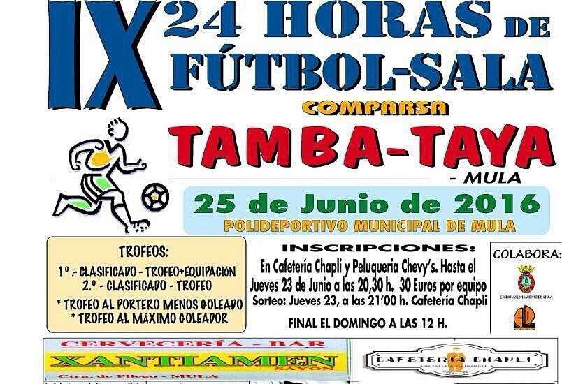 Os esperamos hoy Domingo 26 en la gran final:
FRUCIMU-BELY SPORT.
11'45: Exibicion Tamba-Taya
12'00: Final 24h