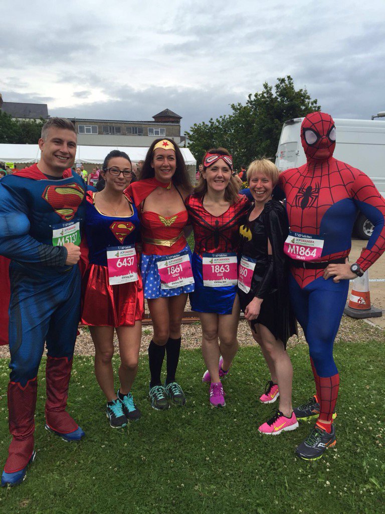 DDeanoevs's tweet photo. Thanks for the amazing support Swansea, the best half marathon ever! Love from the superheroes! #swanseahalfmarathon https://t.co/UV8roA3IRg
