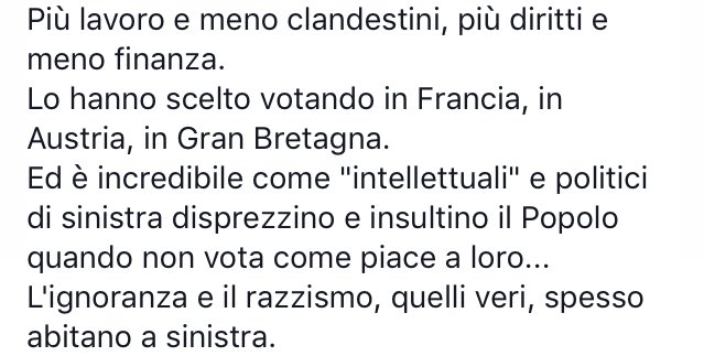matteosalvinimi's tweet photo. Più lavoro e meno clandestini, più diritti e meno finanza. https://t.co/A9LapRnXFI