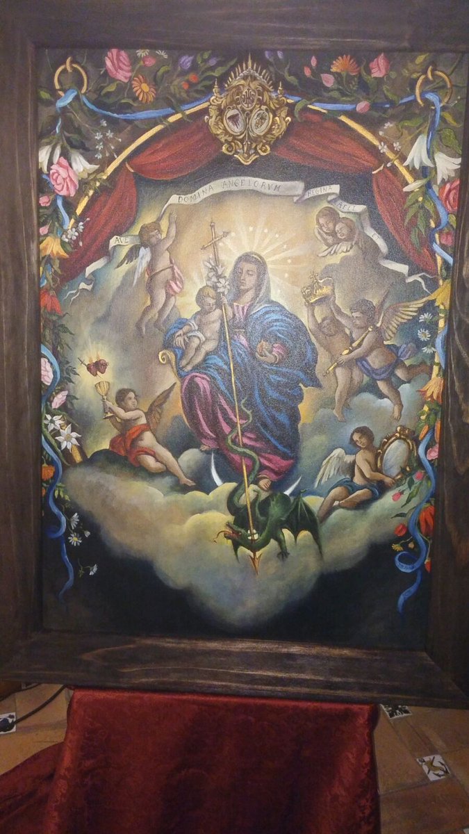 Ya esta el cartel anunciador del cuadro de bendición de Maria Santisíma Reina de los Ángeles el  30 de Septiembre