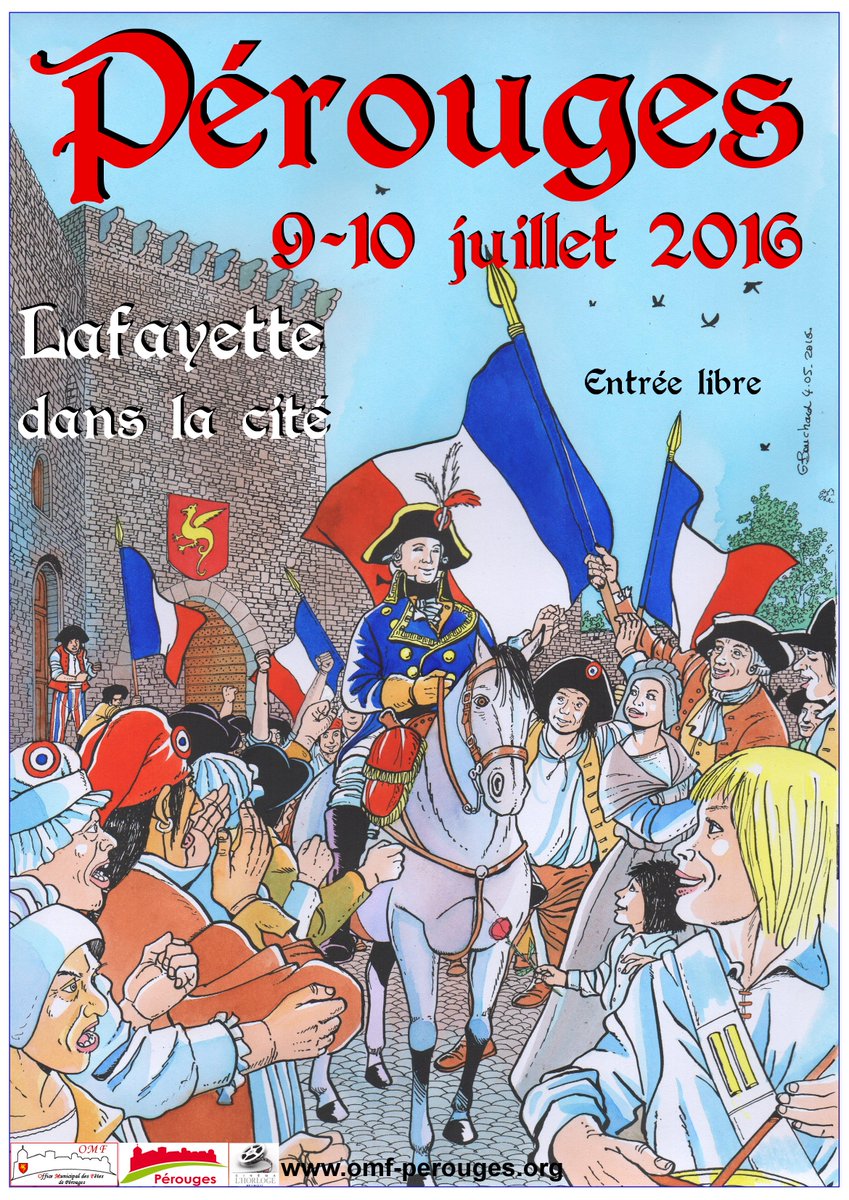 OTPerouges's tweet image. #Lafayette à #Pérouges #weekend historique 9 et 10 juillet. #spectacles par Carmagnole liberté. Gratuit. A bientôt