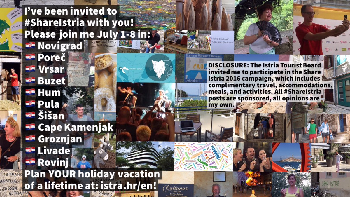 KenHerron's tweet photo. Join me July 1-8 in @TZ_Novigrad, @Porec_Istria, @Vrsar_Istria, @pula_plus, &amp; @Rovinj_official! #ShareIstria #travel https://t.co/tpgn3GRapg