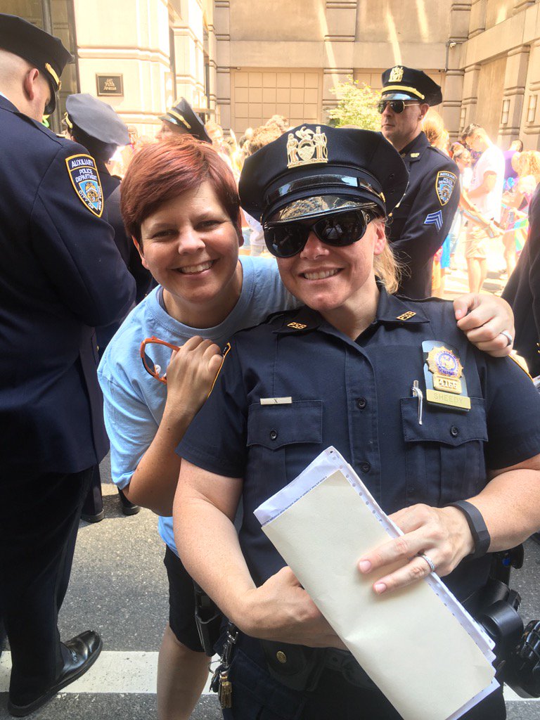Great to see Ret Sgt Draves at #NYCPrideParade enjoying retirement!