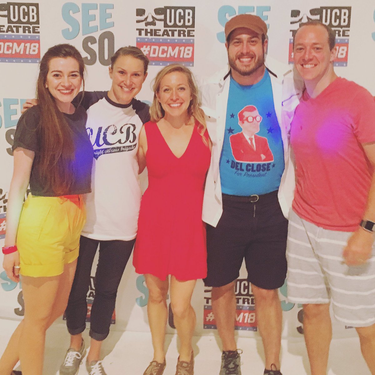 FullDisclose's tweet image. Sweatin' it up at the UCB #DCM18 after party! #fulldisclosurecomedy #nyc