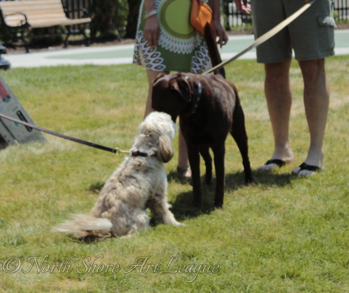 Discovering friends during #ArtInTheVillage. Last day for you to come #discover an #artist right here in #Winnetka