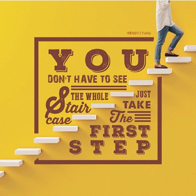 ourhappyfamily's tweet photo. You don't have to see the whole staircase, just take the first step! #quotes #motivation https://t.co/3ndV01yQEB https://t.co/PC8DO6VhQL