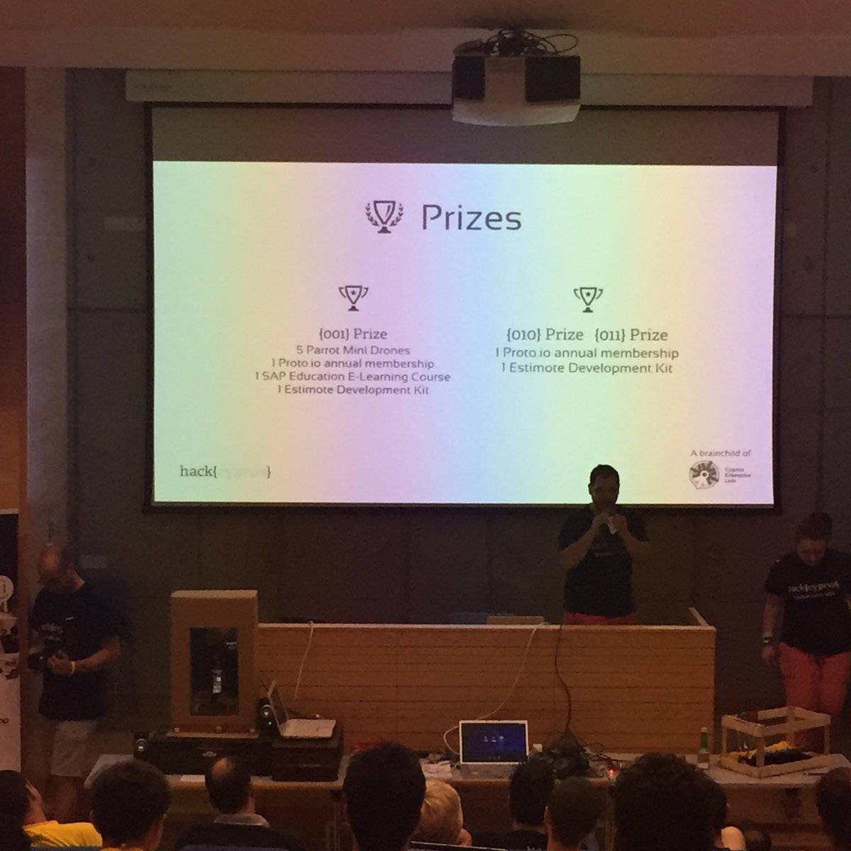 hackcyprus's tweet photo. 3rd prize goes to ANONYFI #letshackinghack https://t.co/0ve7a9JpPk