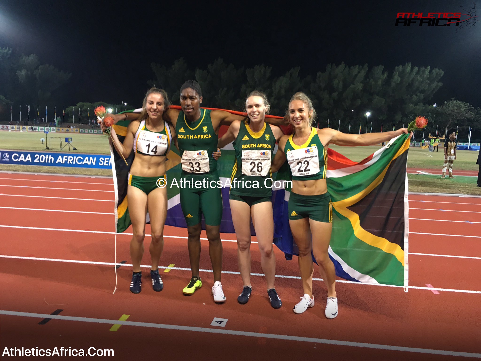 Wow! I need to catch my breath. #CasterSemenya just took on #Nigeria's 4x400m team & beat them in #SARecord 3:28.50 https://t.co/nx918TGUnX