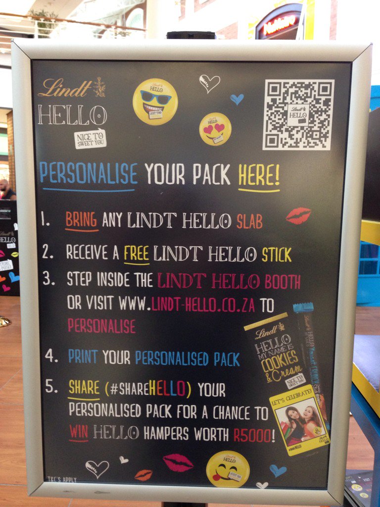 juschatagain's tweet photo. Personalize yr slab of #HelloLindt #shareHELLO @LindtSA @Dragonink13 #CapeTown @VandAWaterfront https://t.co/rjCvNCAy5A