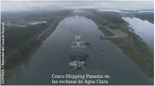 migracionpanama's tweet photo. #AmpliaciónCanal Cosco Shipping Panamá a punto de entrar en la historia en las esclusas de Agua Clara https://t.co/30OACuVNgH