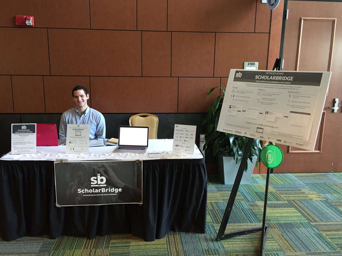 Stop by the ScholarBridge.com table at the CUR Biennial! <a href="/CURinAction/">CUR</a> #undergraduatereserach #CURBiennial
