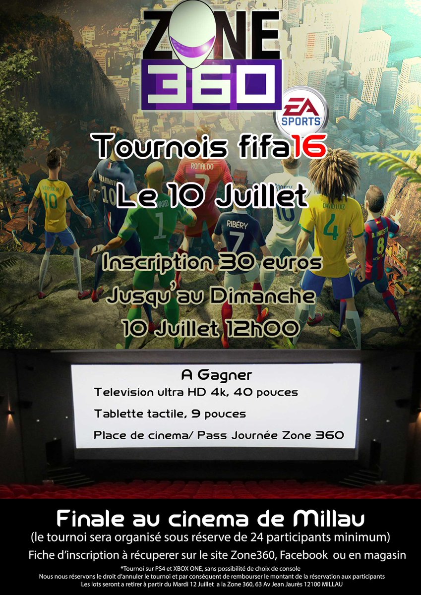 Zone360vr's tweet photo. A l'occasion de l'#EURO2016, participez au tournoi #Fifa16 de @Zone360vr le 10 Juillet à 10h
https://t.co/JKWjSboi9x https://t.co/ojJs0tidZ0