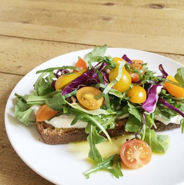 siggisdairy's tweet photo. fresh salad + creamy plain siggi's yogurt + crisp toast for a delicious weekend brunch. #dailysiggis https://t.co/95W9mwnaFB