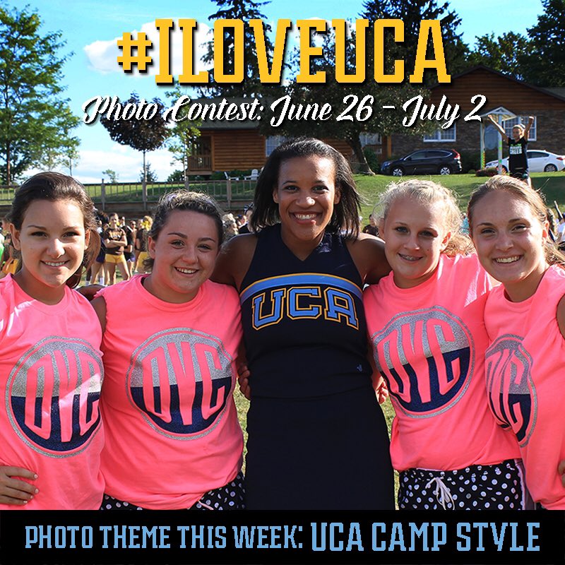 UCAupdates's tweet photo. Post your best photo of your squad's #UCAcamp style! Use the hashtag #ILoveUCA to sport your @varsityfashions gear! https://t.co/AH8TG2fvis