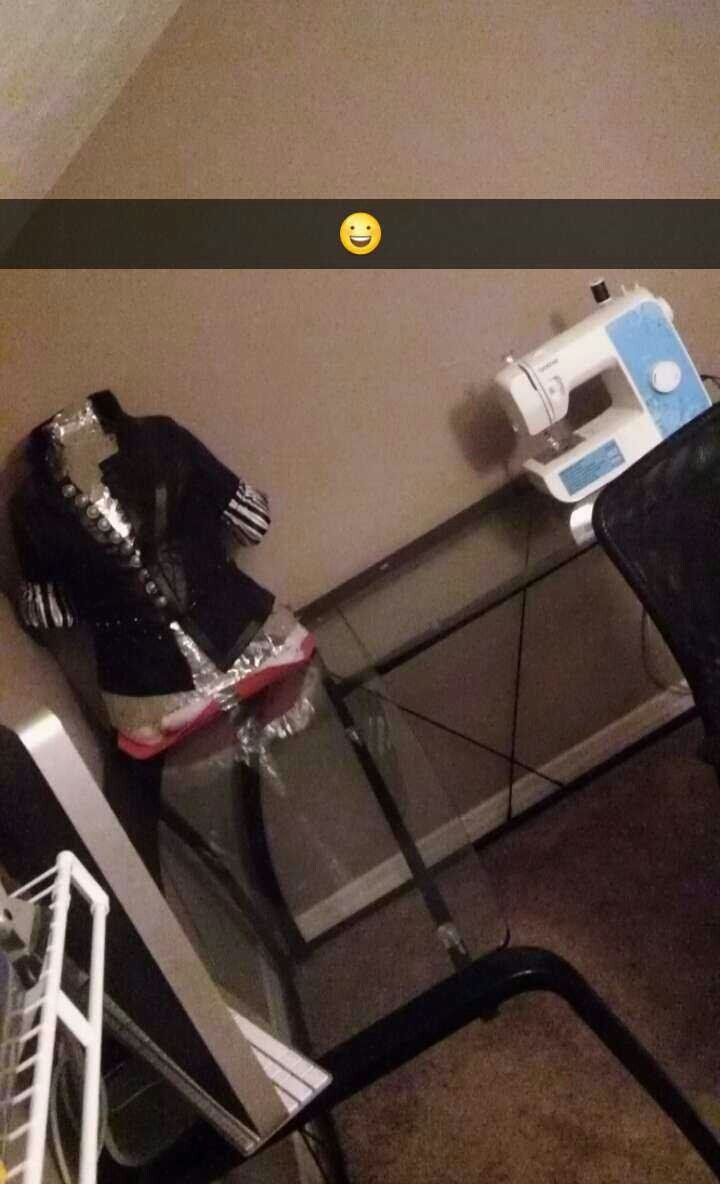 kiteerakai's tweet image. Aside from organizing all my sewing/crafting stuff, my little workstation is set to go!